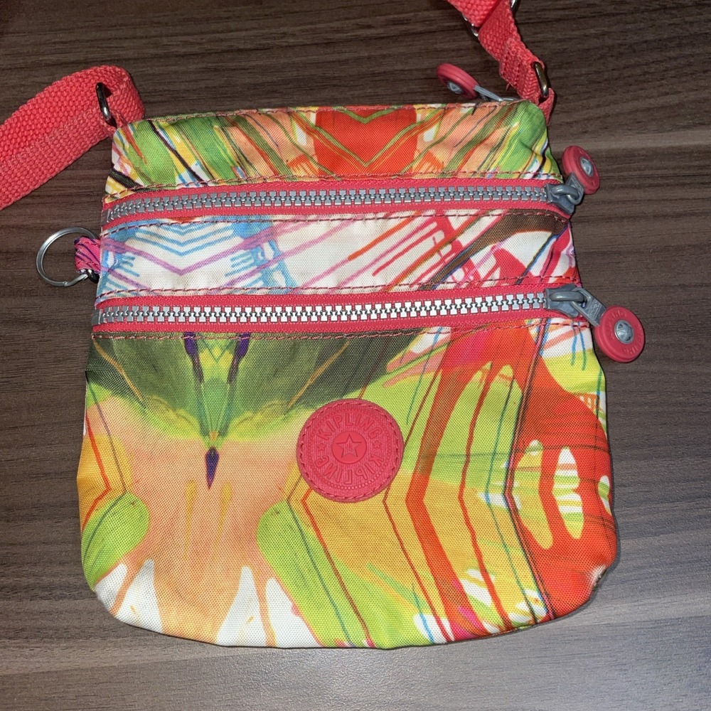Kipling 8x7" Multicolor Crossbody Or Shoulder Bag with Dual Zipper Compartments - Picture 1 of 9